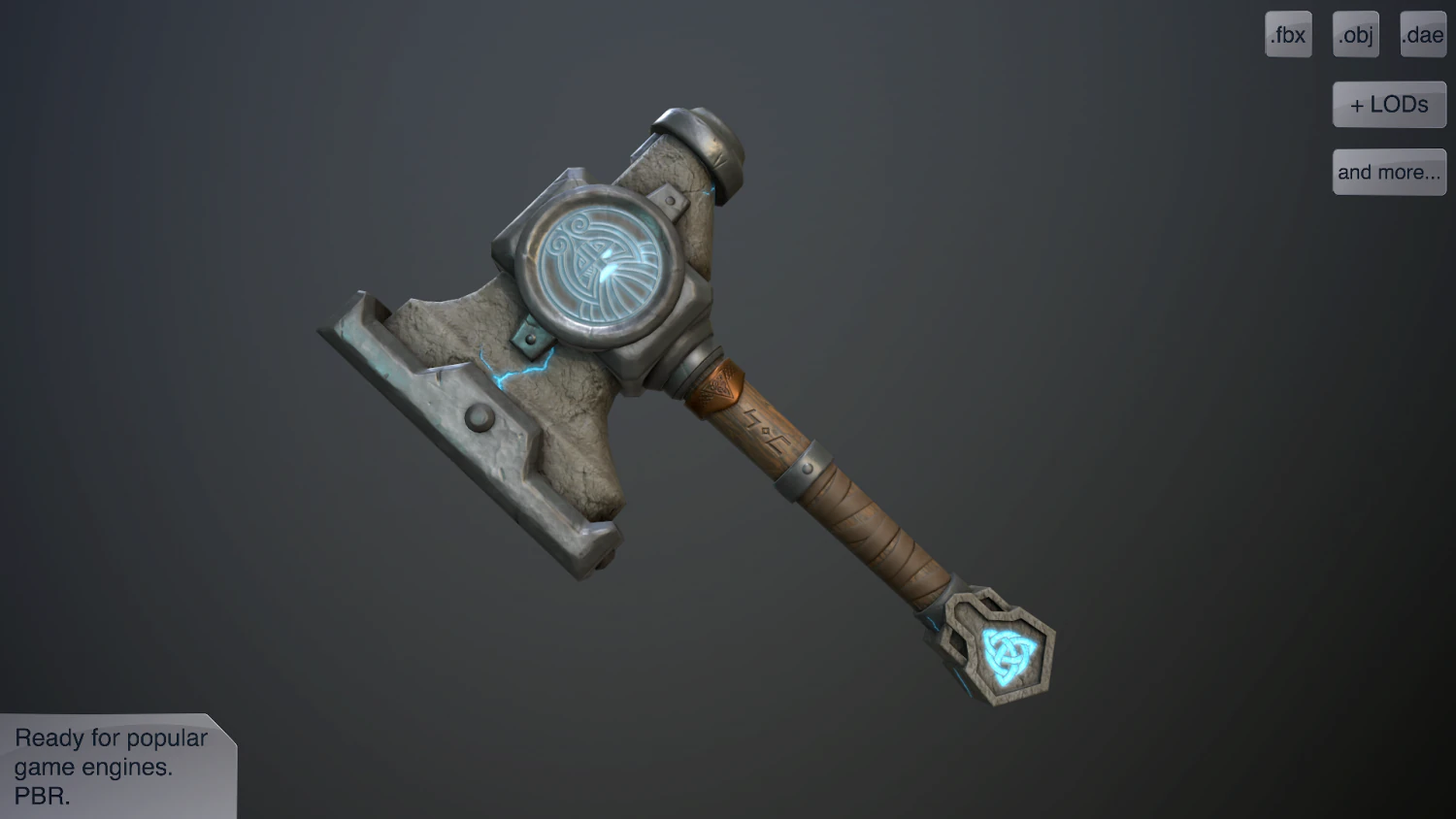 dwarven blacksmiths hammer with pedestal 3D Model .c4d .max .obj .3ds .fbx .stl .blend 