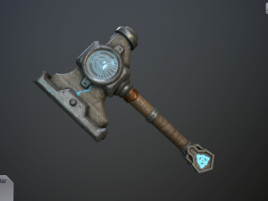 dwarven blacksmiths hammer with pedestal 3D Модель