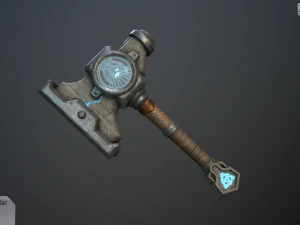 marteau de forgeron nain avec socle Modèle 3D