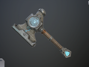 dwarven blacksmiths hammer with pedestal Modello 3D