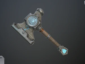 dwarven blacksmiths hammer with pedestal 3D Model