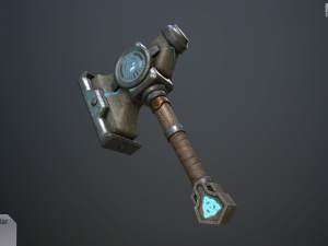 dwarven blacksmiths hammer with pedestal Modello 3D