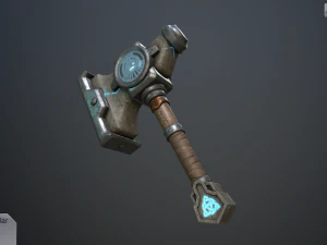 dwarven blacksmiths hammer with pedestal 3D Model