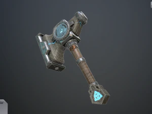 dwarven blacksmiths hammer with pedestal 3D Model