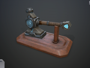 dwarven blacksmiths hammer with pedestal Modello 3D