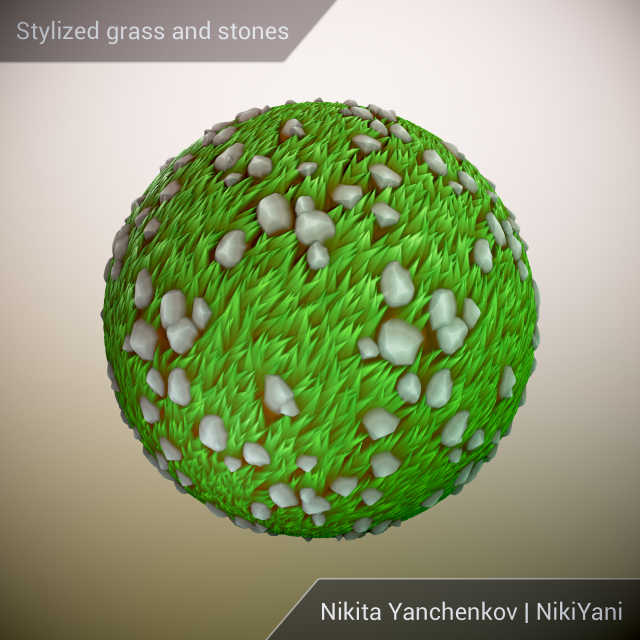 stylized grass and stones CG Текстури .c4d .max .obj .3ds .fbx .stl .blend