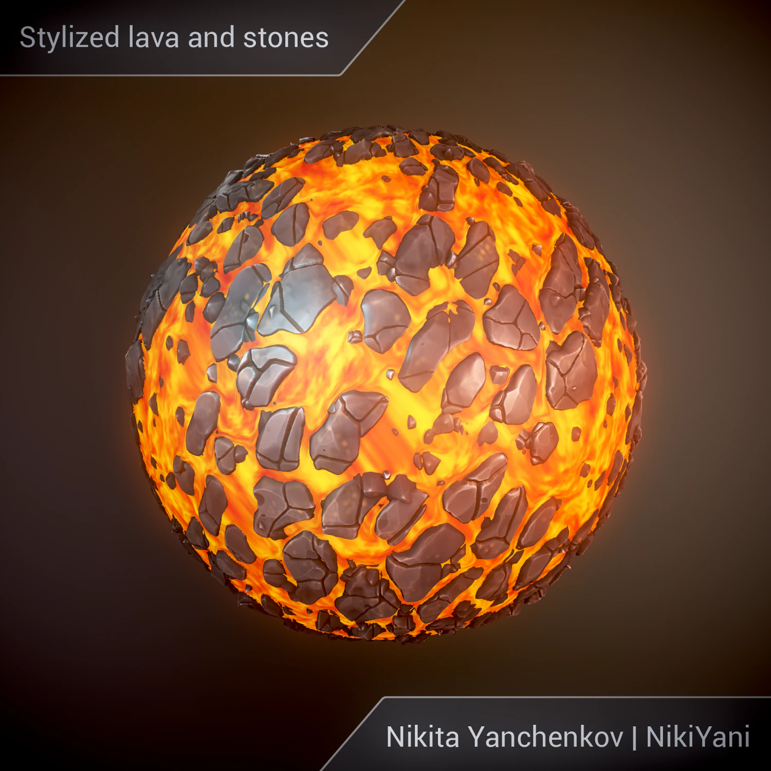 stylized lava and stones CG Textures .c4d .max .obj .3ds .fbx .stl .blend 