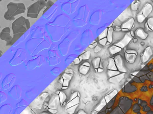 stylized lava and stones CG Textures