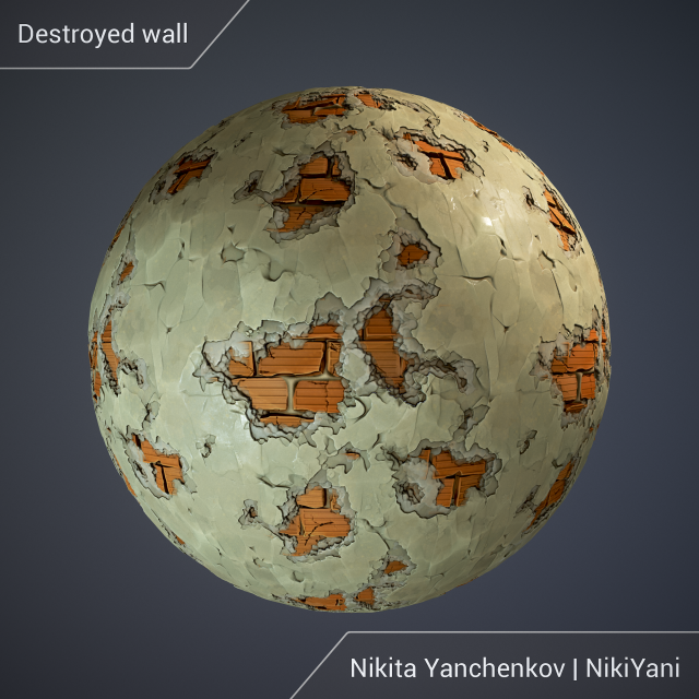 destroyed wall CG Texturen .c4d .max .obj .3ds .fbx .stl .blend 
