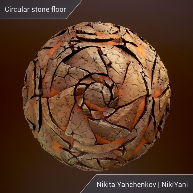 circular stone floor CG Texturen .c4d .max .obj .3ds .fbx .stl .blend 