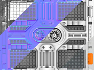 विज्ञान कथा पैनल CG टेक्स्चर्स