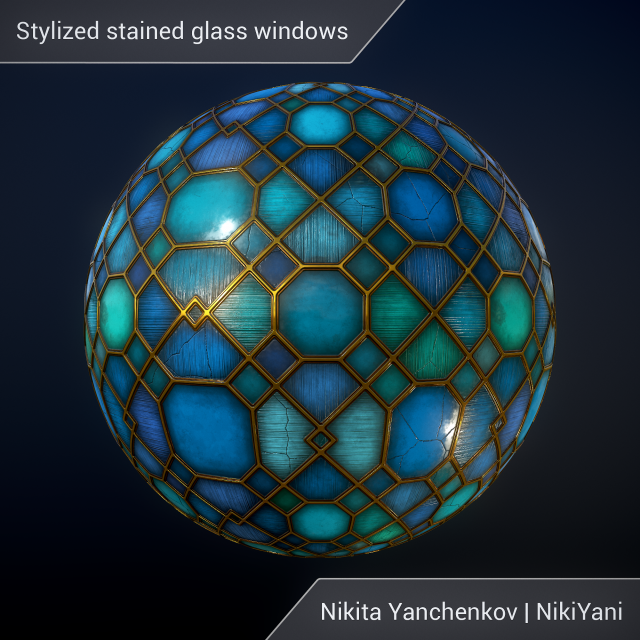 stylized stained glass windows CG 纹理 .c4d .max .obj .3ds .fbx .stl .blend 
