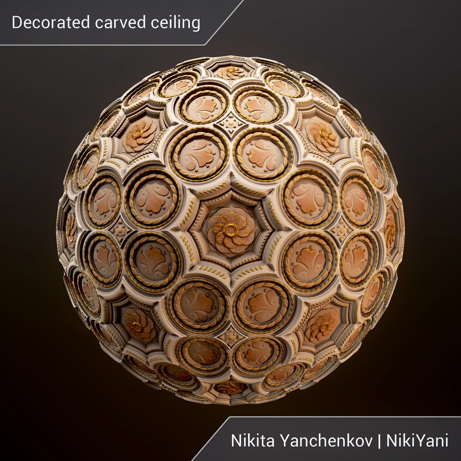 decorated carved ceiling CG Textures .c4d .max .obj .3ds .fbx .stl .blend