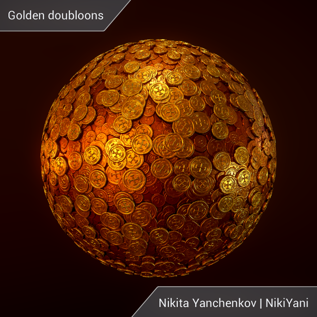 golden doubloons CG テクスチャ .c4d .max .obj .3ds .fbx .stl .blend 
