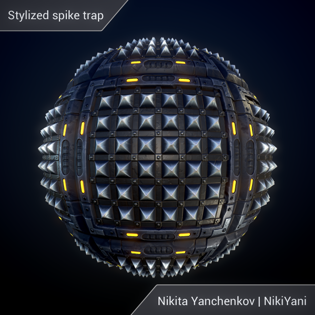 stylized spike trap CG テクスチャ .c4d .max .obj .3ds .fbx .stl .blend 