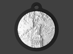 lithophan medal statue of liberty 3D-printmodel