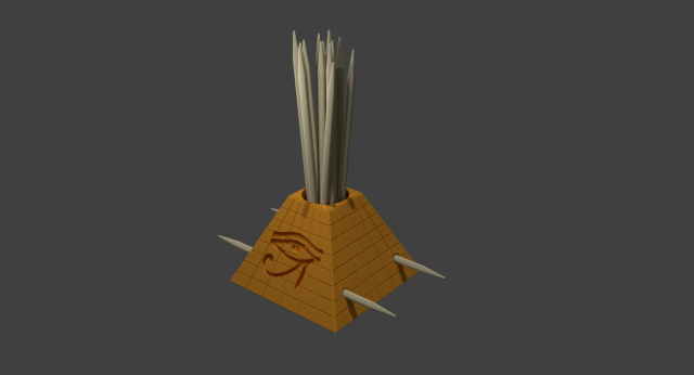 toothpick holder pyramid Modèles 3D en vedette .c4d .max .obj .3ds .fbx .stl .blend 