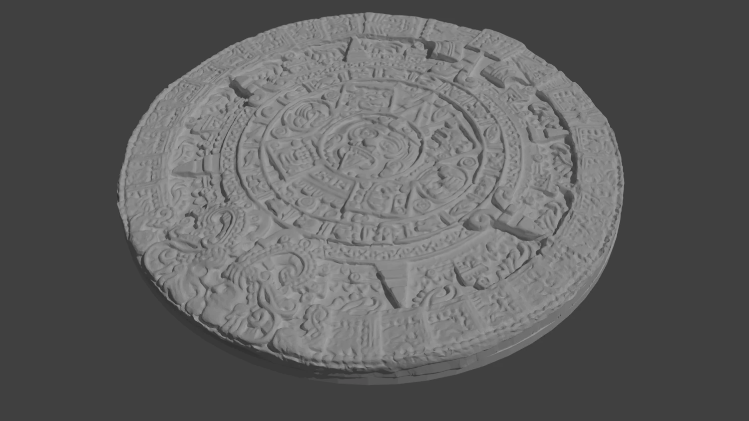 aztec sun stone 3D Print Model .c4d .max .obj .3ds .fbx .stl .blend 