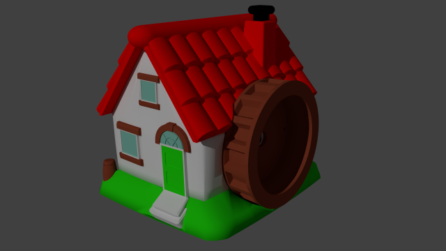 The house of the white mill Model Cetak 3D .c4d .max .obj .3ds .fbx .stl .blend 