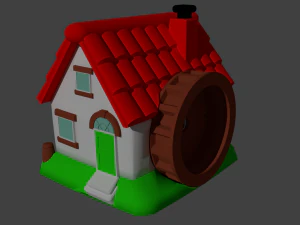 A casa do moinho branco Modelo de Impressão 3D