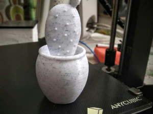 用具有大理石效果或类似效果的复合材料印刷的多肉植物收藏罐 3D 打印模型