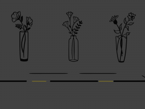 Artistic wall composition of three vases with flowers and shelf 3D Print Model