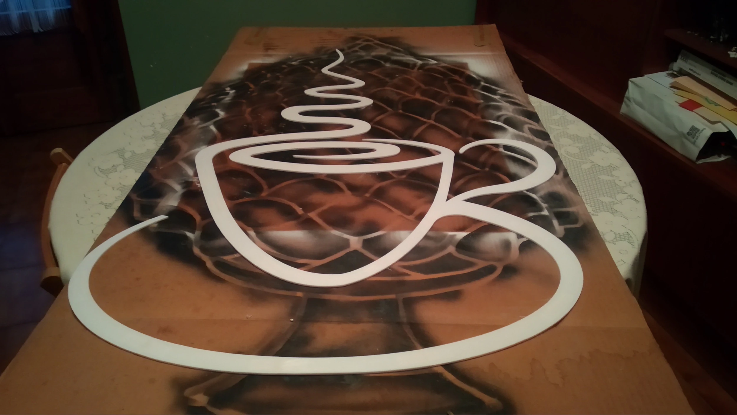 Stylized wall coffee cup made up of 21 parts to be assembled with toothpicks as in the attached fig 3D Print Model .c4d .max .obj .3ds .fbx .stl .blend 