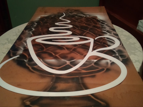 Stylized wall coffee cup made up of 21 parts to be assembled with toothpicks as in the attached fig 3D-printmodel