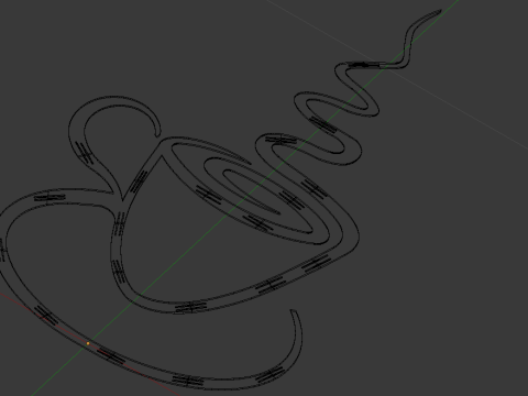 Stylized wall coffee cup made up of 21 parts to be assembled with toothpicks as in the attached fig Modèles 3D en vedette