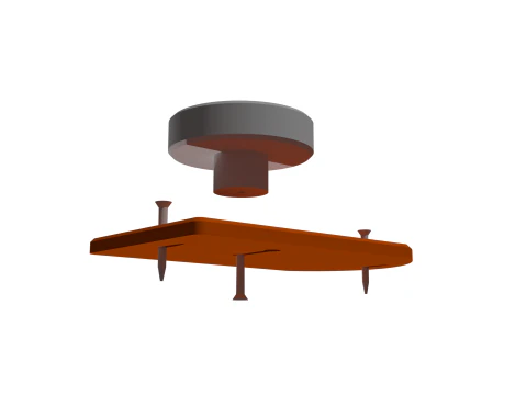 Vintage-Garderobe im 70er-Jahre-Stil, 6 mm D&uuml;bel 3D Druckmodell