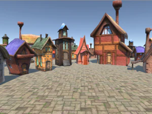 toon buildings pack 3D Model