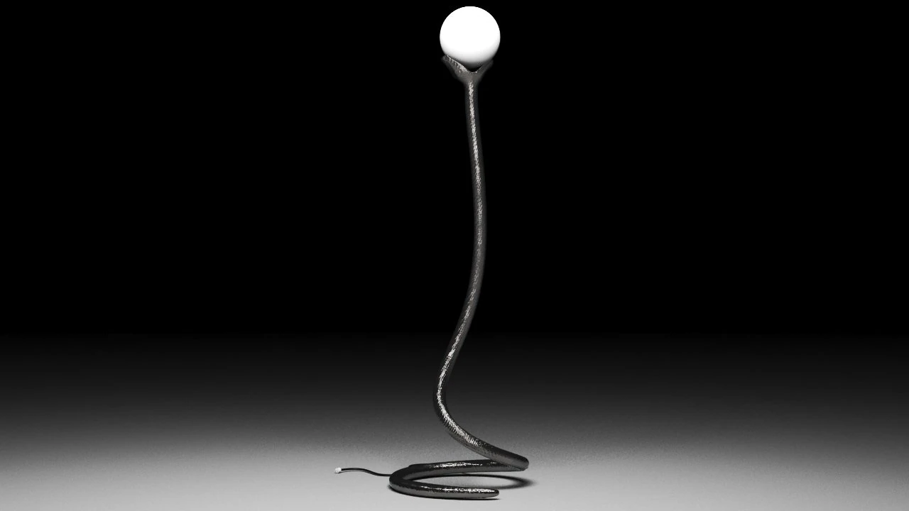 outdoor lampin the style of a snake 3D Model .c4d .max .obj .3ds .fbx .stl .blend