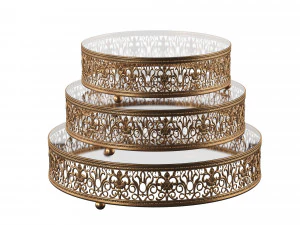 wyoming aynalı kek standı 3 par&ccedil;alı y&uuml;kseltici set 3D Model