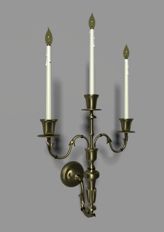 modern wall mounted candlestick candelabra Modelo 3D .c4d .max .obj .3ds .fbx .stl .blend 