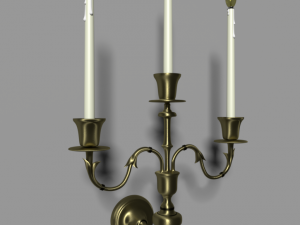 modern wall mounted candlestick candelabra 3D Model
