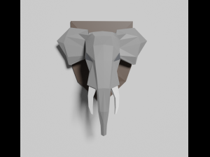 low poly animal heads 3D Модель