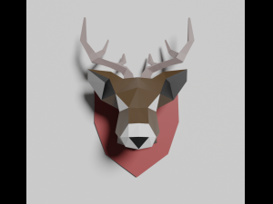 low poly animal heads 3D Модель