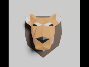 low poly animal heads 3D Модель