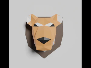 low poly animal heads 3D Model