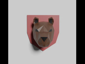low poly animal heads 3D Model