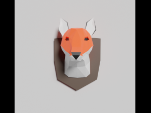 low poly animal heads 3D Модель