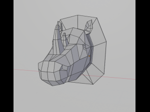 low poly animal heads 3D Модель
