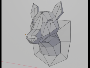 low poly animal heads 3D Модель