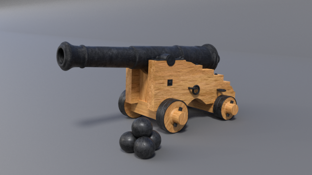 18th century cannon 3D Model .c4d .max .obj .3ds .fbx .stl .blend 