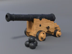 Cannone del XVIII secolo Modello 3D