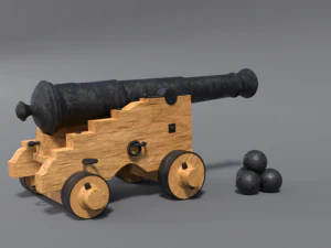 18th century cannon 3D Model