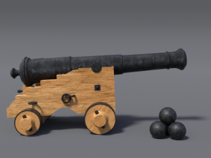 18th century cannon 3D Model