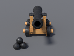 18th century cannon 3D Model