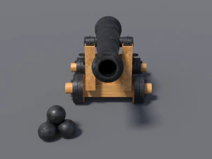 18th century cannon 3D Model