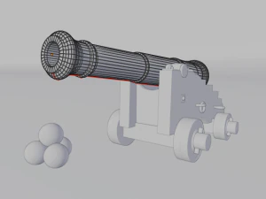 18th century cannon 3D Model